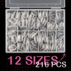 UNA GELLA Extra Short Almond Nail Tips 216Pcs Gel x
