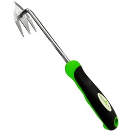 Garden Guru Root Weeder Tool with Ergonomic Handle - Stainless Steel Weed Puller for Planting, Weeding, Flower and Vegetable Care in Lawn Garden Yard | Rust Resistant