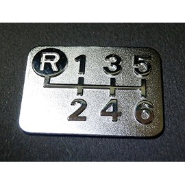 Tuningfan SPP-A002 Plated Shift Pattern Plate for Top Left Reverse 6MT Car