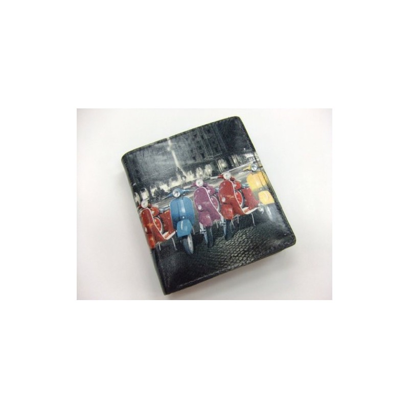 Golunski Retro Genuine Leather Tri-Fold Mens/Gents Wallet Scooter/Mod Design