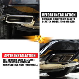 Heutamo Exhaust Muffler Tail Pipe Trim Cover Compatible with Land Rover Range Rover Sport 2023 2024, Stainless Steel Rear Exhaust Pipe Cover Trim (Black)