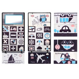 JOLIE VALLÉE TOYS & HOME Juguete de espejo para bebé, libro suave de alto contraste, para bebés de 0 a 6 meses (juguete suave en blanco y negro para bebés y niños)