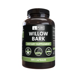 PURE ORIGINAL INGREDIENTS Willow Bark Extract (365 Capsules) No Magnesium Or Rice Fillers, Always Pure, Lab Verified
