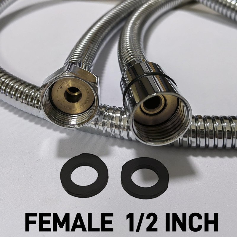 HOMYEP Flexible Shower Hose Stainless Steel Handheld Shower Head Attachment