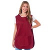 Ladies Plain With Matching Piping Tabard Apron Overalls Front Pocket