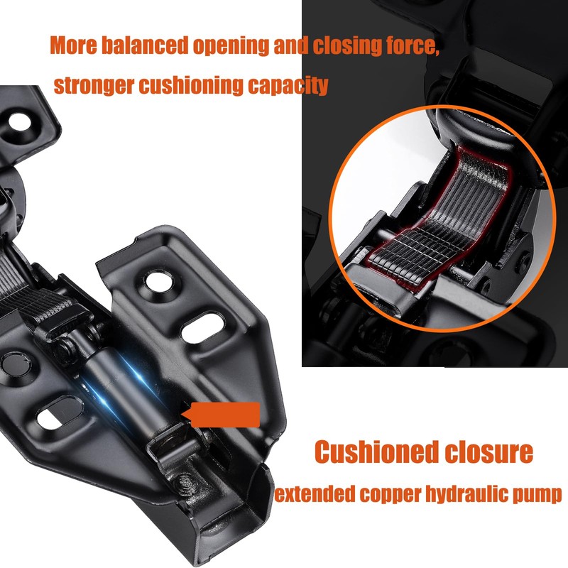 Cokritsm Black Hinge Cabinet Door with Hinge Screws, Screw-On Hinge