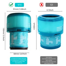 2-Pack V15 Filters Replacement Parts for Dyson V15 Detect, Submarine V15, V11 Animal, V15 Detect, Part 970013-02