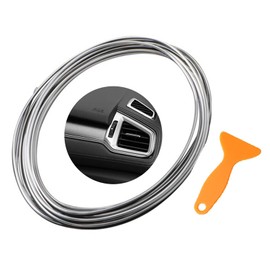 33 Ft Car Interior Moulding Trim Strips Universal Auto Gap Fillers Including Installing Tool Car Electroplating Decoration Styling Door Dashboard Flexible Strip (Silvery)