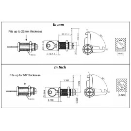Admiral Locks 8x RV Compartment Door Cam Lock 1-1/8 Inch Camper Storage Door NOT CH751