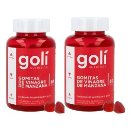 2pc Goli Vinagre De Manzana Vitamin B12 60 Gomitas