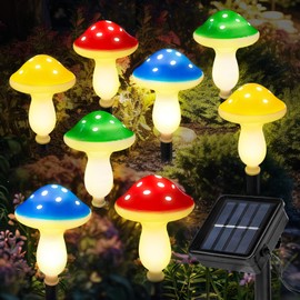 Kyduu Pack of 8 Mushroom Solar Lights for Outdoor Garden, Garden Light, Waterproof Path Light, Solar Lights, Garden Decoration for Outdoors, Garden Decoration, Solar Lights for Outdoors, Solar