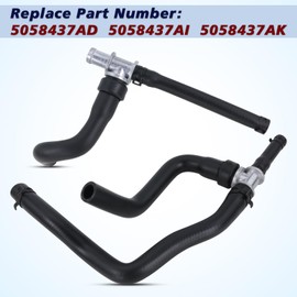 Lqito Heater Hose With TEE Supply-Return Compatible With 2008-2020 Dodge Journey 2.4VVT Heater Hose Set Replace#5058437AK 5058437AI 5058437AD(2PCS)