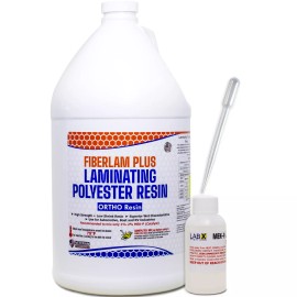 Lab X Creations FIBERLAM PLUS 1 Gallon POLYESTER RESIN +MEKP (for laminating, cloth, mat,strand)