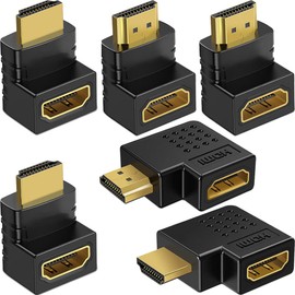 Warmstor 6 Pack HDMI 2.0 Male to Female Angled Adapter Left Right Up Down 90 270 Degree Right Angle HDMI Cable Connector Gold Plated 3D 4K Supported