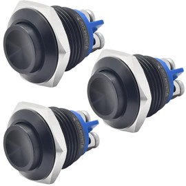 UL Certification 16mm 5/8" Momentary Push Button Switch Waterproof IP67 High Head Cap 3A 5V 12V 24V 120V SPST Screw Pin (3 Pcs)