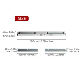 Dual Door Magnetic Lock Electromagnetic Lock 12V 600LBs/280KG Holding Force Electric Magnetic Lock Double Door Access Control System