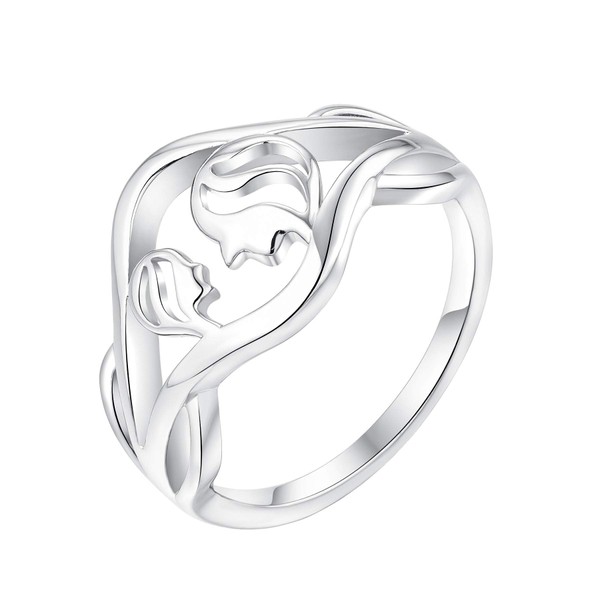 YL Mother and Daughter Ring 925 Sterling Silver Mother Ring