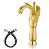 Cinwiny Swan Faucet Bathroom Sink Faucet Polished Gold Swan Shaped