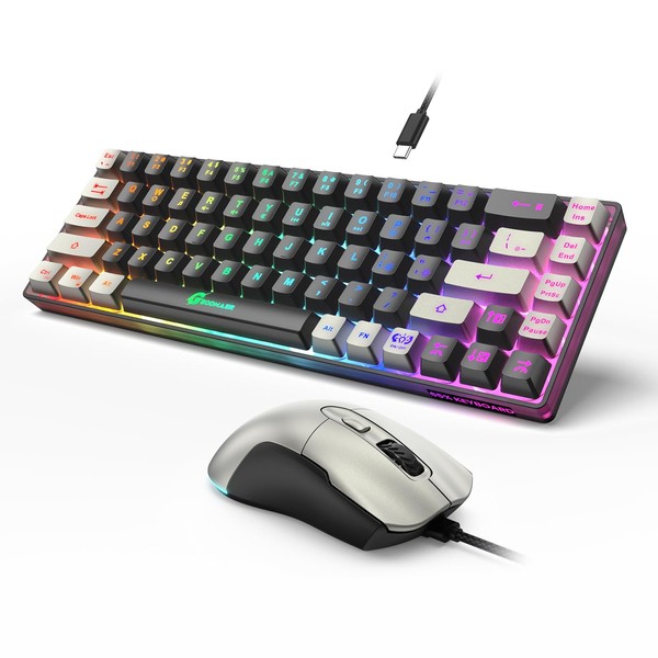 GEODMAER GEODMAER 65% Gaming Keyboard and Mouse Combo, RGB Backlit