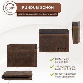 STILORD Sterling Herren Geldbörse RFID-Leder Geldbörse aus Leder Herren NFC Geldbörse hochwertig aus echtem Leder, mittelbraun, M, Geldbörse