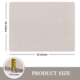 LuxStep Shower Mat Bathtub Mat,24x32 inch, Non-Slip Bath Mat with Drain, Quick Drying PVC Loofah Bathmat for Tub,Shower,Bathroom (Phthalate Free,White)