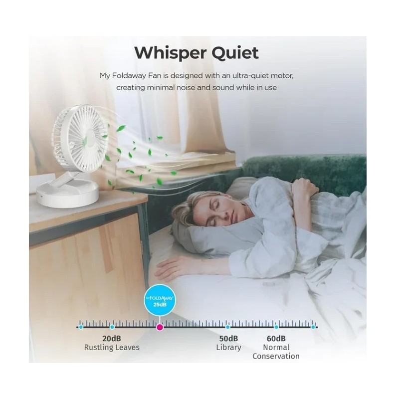 Emson My Foldaway Collapsible Fan USB Powered Portable Fan WHITE