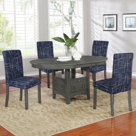 Alishomtll Stretch Chair Covers, Set of 4/6 Chair Covers, Swing Chair, Elastic Chair Covers, Removable Washable Dining Room Chairs Covers for Restaurant, Hotel, Banquet (Lines, 4 Pieces)