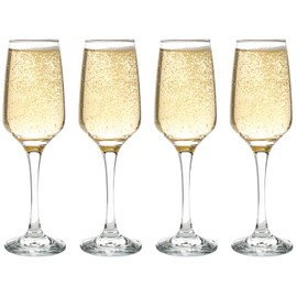 Vikko Champagne Flutes, 7.4 Ounce Toasting Champagne Flute, Crystal Clear Champagne Glasses, Set of 4 Elegant Sparkling Wine Glasses