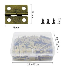 100 piezas de bisagras pequeñas para caja de madera Bisagras mini de bronce Bisagras diminutas para caja de joyería, gabinete mini y manualidades