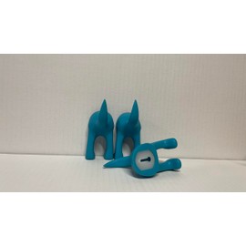 IKEA Set of 3 Dog Tail Hooks Hat Coat Key Wall Mounted Hanger (Blue)