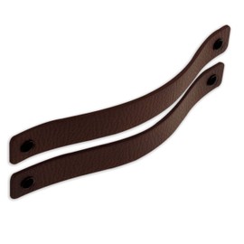 Brute Strength - Leather Handles for Furniture - Chestnut - Pack of 12 - 20 x 2.5 cm - Furniture Handles, Leather Handles for Drawers and Doors, Home Accessory for Kitchen and Bathroom Furniture