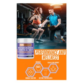 PureShrooms Mushroom Coffee Superfood Mix: Organic Ashwagandha, Tulsi (Holly Basil), Lion's Mane, Chaga. Coffee Substitute Alternative. Great in a Protein Smoothie.