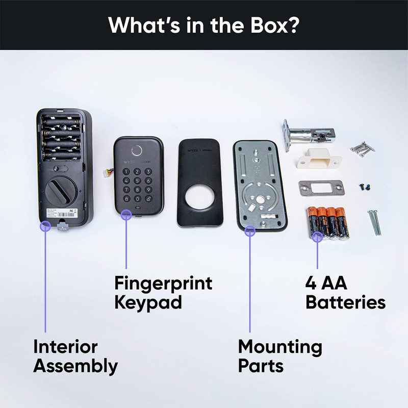 Wyze Auto-Lock Bolt, Fingerprint Unlock with Keypad, Electronic Entry Door