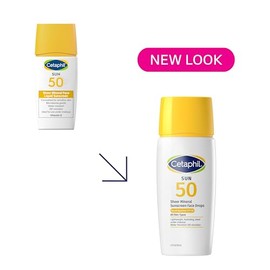 Cetaphil Sheer 100% Mineral Liquid Sunscreen for Face With Zinc Oxide Broad Spectrum SPF 50 Formulated for Sensitive Skin, Unscented, 1.7 Fl Oz