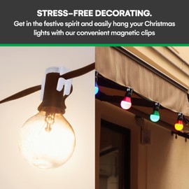 Signs Authority Magnetic Light Clips for C9 Socket - 0.7x1.1x0.07", 50 Pcs - Outdoor String Light Clips - Heavy Duty Clips, Roof, Siding - String Lights Hanging Kit