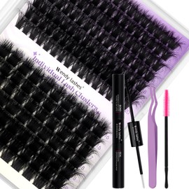 Lash Extension Kit DIY Eyelash Extension Wispy Individual Lashes Volume Lash Clusters with Lash Bond and Seal Tweezers Brush Easy to Apply at Home（100D+200D-3D-1620Mix Kit）