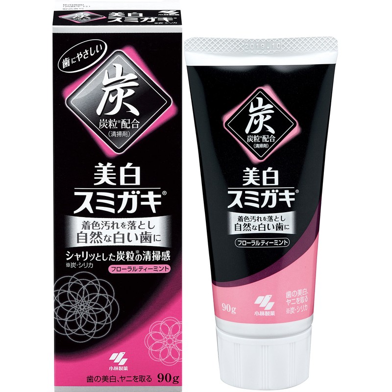 【まとめ買い】美白スミガキ 炭粒(炭・シリカ)配合 歯を白くするハミガキ フローラルティーミントの香り 90g×2個