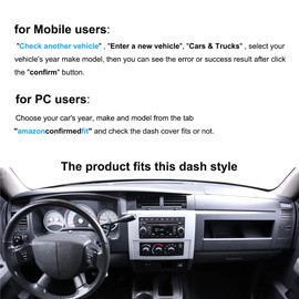 Dash Cover Mat Custom Fit for Dodge Dakota Dashboard Pad Cap Carpet Protector K343 (Dark Gray)