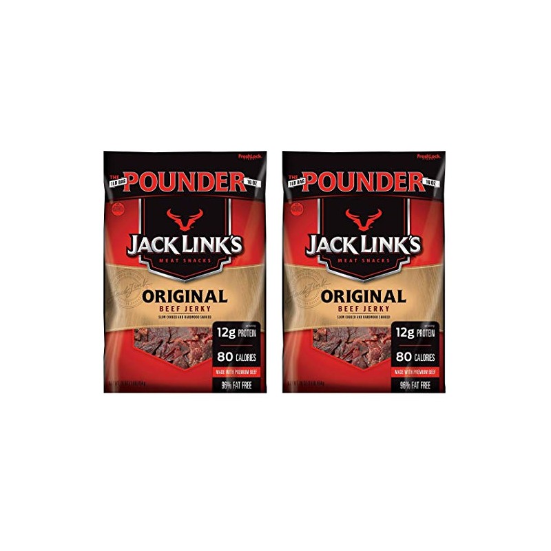 Jack Links Beef Jerky, Original Flavor, 16 Ounce, 2 Pack