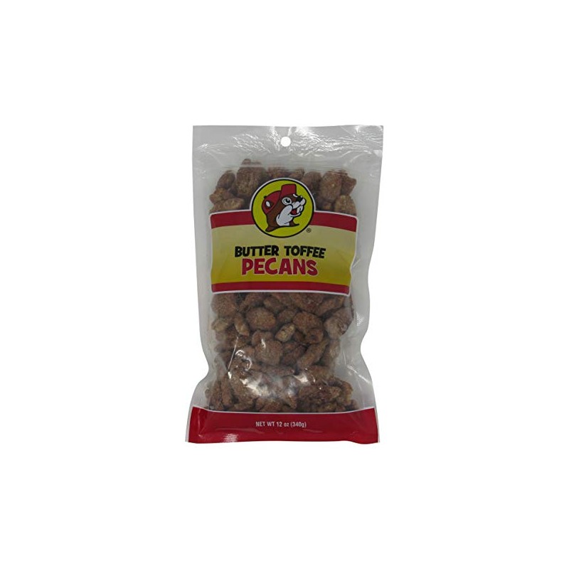 Buc-ees Butter Toffee Pecans in a Resealable Bag, 12 Ounces