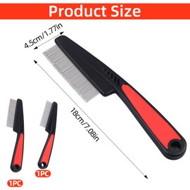 2 Pcs Flea Comb Ergonomic Handle Fine Tooth Combs Flea Removal Grooming Tool Scalp Combs Suitable for Cats And Dogs Whether It Is Long or Short Haired