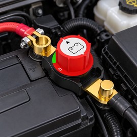 Top Post Battery Disconnect Switch for 12–48V Systems – 250A ON/OFF Negative Terminal Isolator for Car, RV and Boat