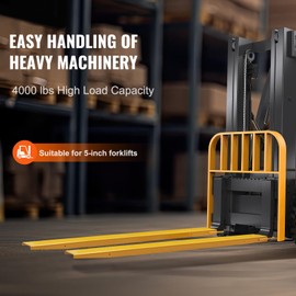 Happybuy Pallet Fork Extensions, 1 Pair, Yellow, 84" L x 5.5" W, Heavy-Duty Carbon Steel, for Industrial Forklift Trucks, Enhance Your Work Efficiency