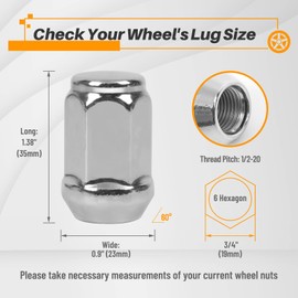 MIKKUPPA 1/2-20 Lug Nuts - Replacement for 1991-2018 Ford Explorer, 2007-2014 Ford Edge, 1964-2014 Ford Mustang Aftermarket Wheel - Chrome Bulge Acorn Closed End Solid One-Piece Lug Nut 20PCS