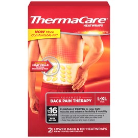 ThermaCare Lower Back & Hip Pain Therapy Heatwraps, L-XL Size (2-Count, Pack of 3)