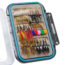 Maxcatch 120 pcs Fly Fishing Flies Kit Handmade Assortment Dry/Wet Flies, Nymphs, Streamers with Fly Box Included (Flies Assortment 120 Flies with Fly Box B)