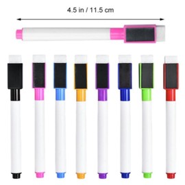 8Pcs Color Dry Erase Marker Magnetic Multicolour Fine Tip Magnetic Markers Whiteboard Markers with Eraser for White Board Mini Dry erase Markers Erase Pens for Office Home Multicolour.
