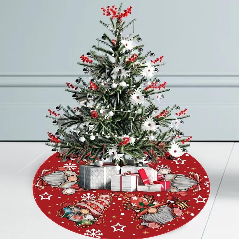 Christmas Tree Blanket, 120 cm Dark Red Christmas Tree Skirt