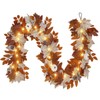 6 Ft Fall Garland with Lights, Thanksgiving Mantel Decor