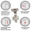 AERZETIX: 4 Invisible 110° Hinges with Shock Absorbing 3D Clip
